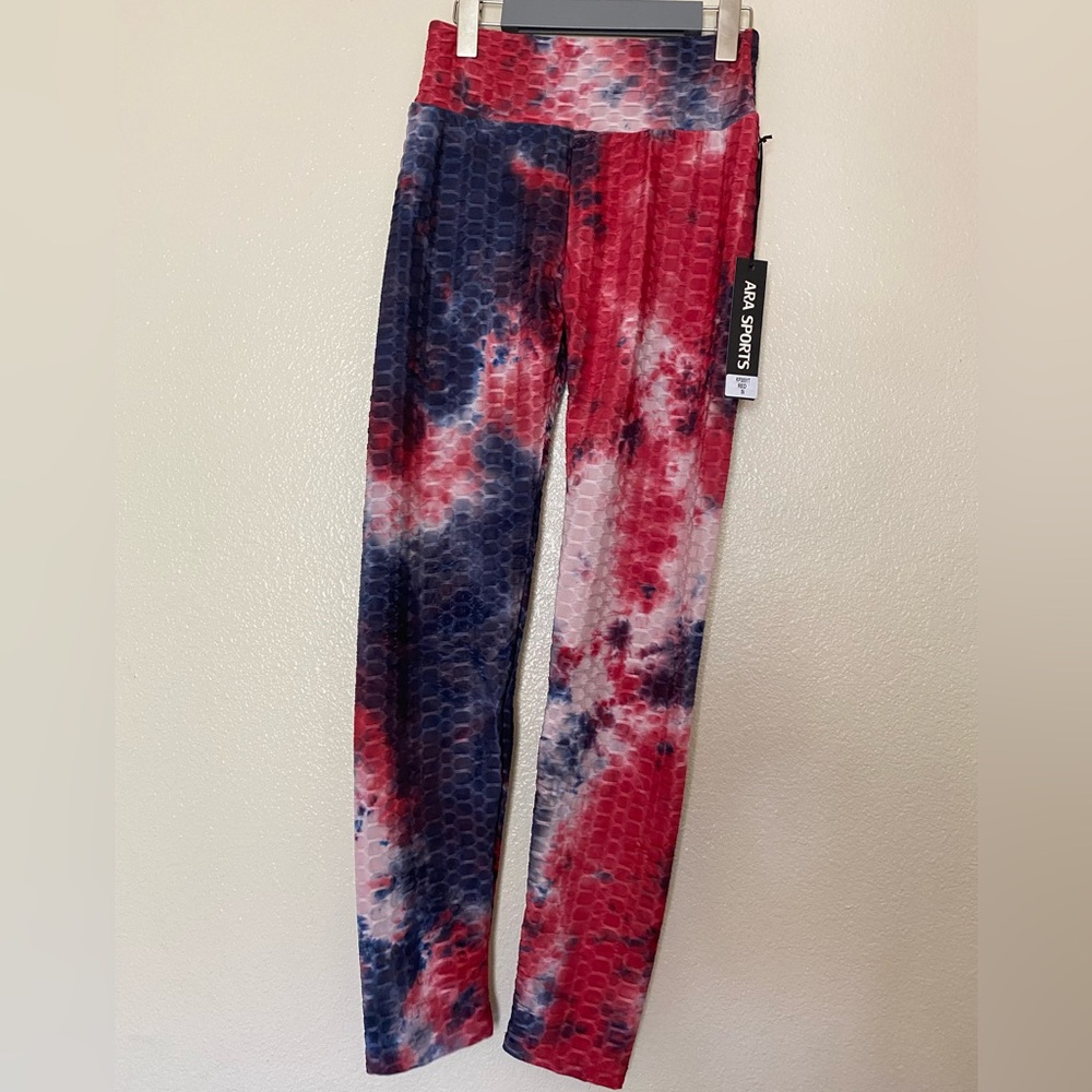 Wome’s Vibrant Tie-Dye Jeggings - Red and Blue